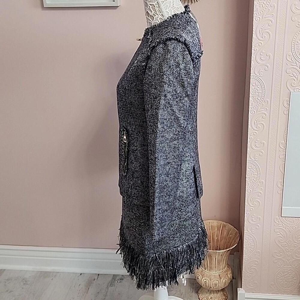 NWT STS Sail to Sable Metallic Mercer Navy suit skirt set fringe blaze 4 S T13 - Picture 10 of 12